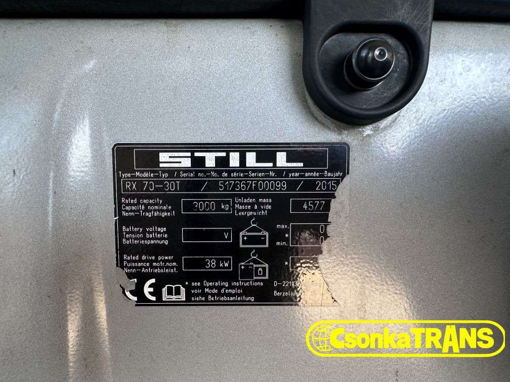 Still RX70-30, LPG, DUPLEX, SIDE-SHIFT. LIFT HEIGHT 4.2, - 23