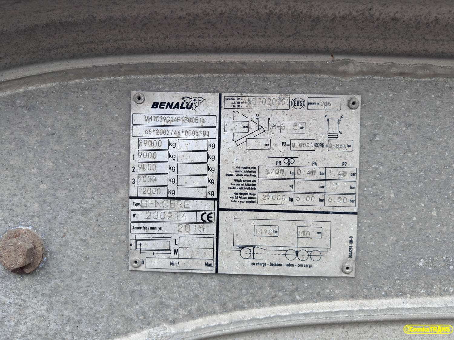 BENALU BULKLINER 106*52m3*6080 KG - 23